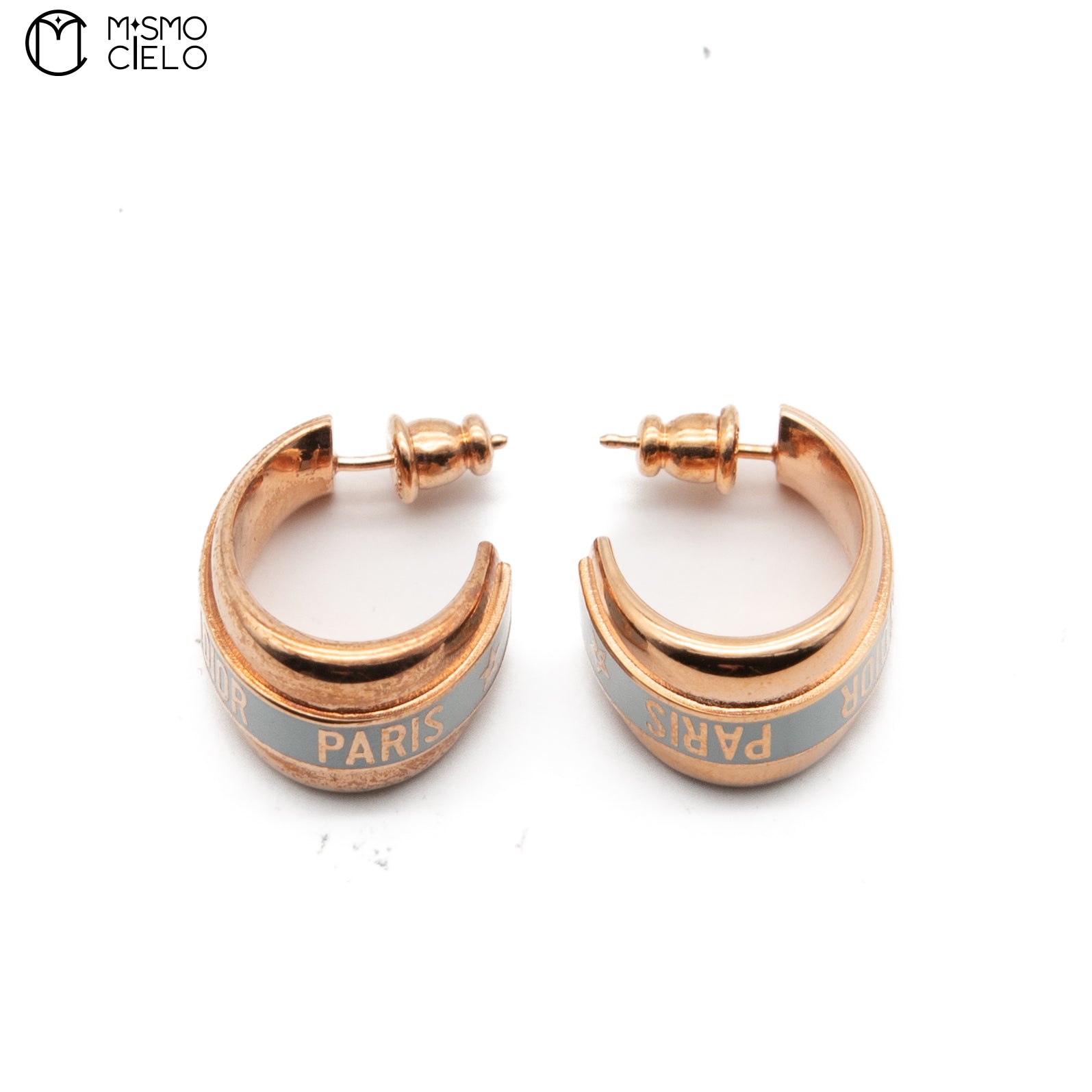 Rose Gold CODE Hoop Earrings