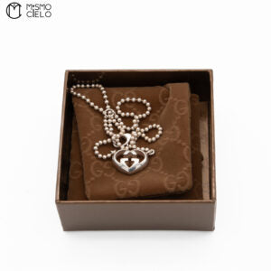 Silver GG Heart Necklace