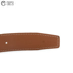 HERMES Silver H Belt  J Series, Black/ Brown Size 90 *