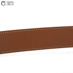 HERMES Silver H Belt  J Series, Black/ Brown Size 90 *