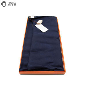 New Libris Stole Cashmere X Silk Navy Scarf