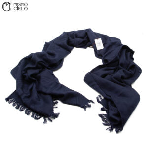 New Libris Stole Cashmere X Silk Navy Scarf