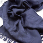 New Libris Stole Cashmere X Silk Navy Scarf