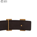 Constance H Shiny Gold Buckle Reversible Belt Black/ Dark Brown Size 75cm*