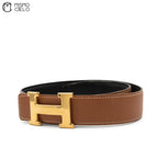H Belt Leather/Gold A Series Black/ Brown