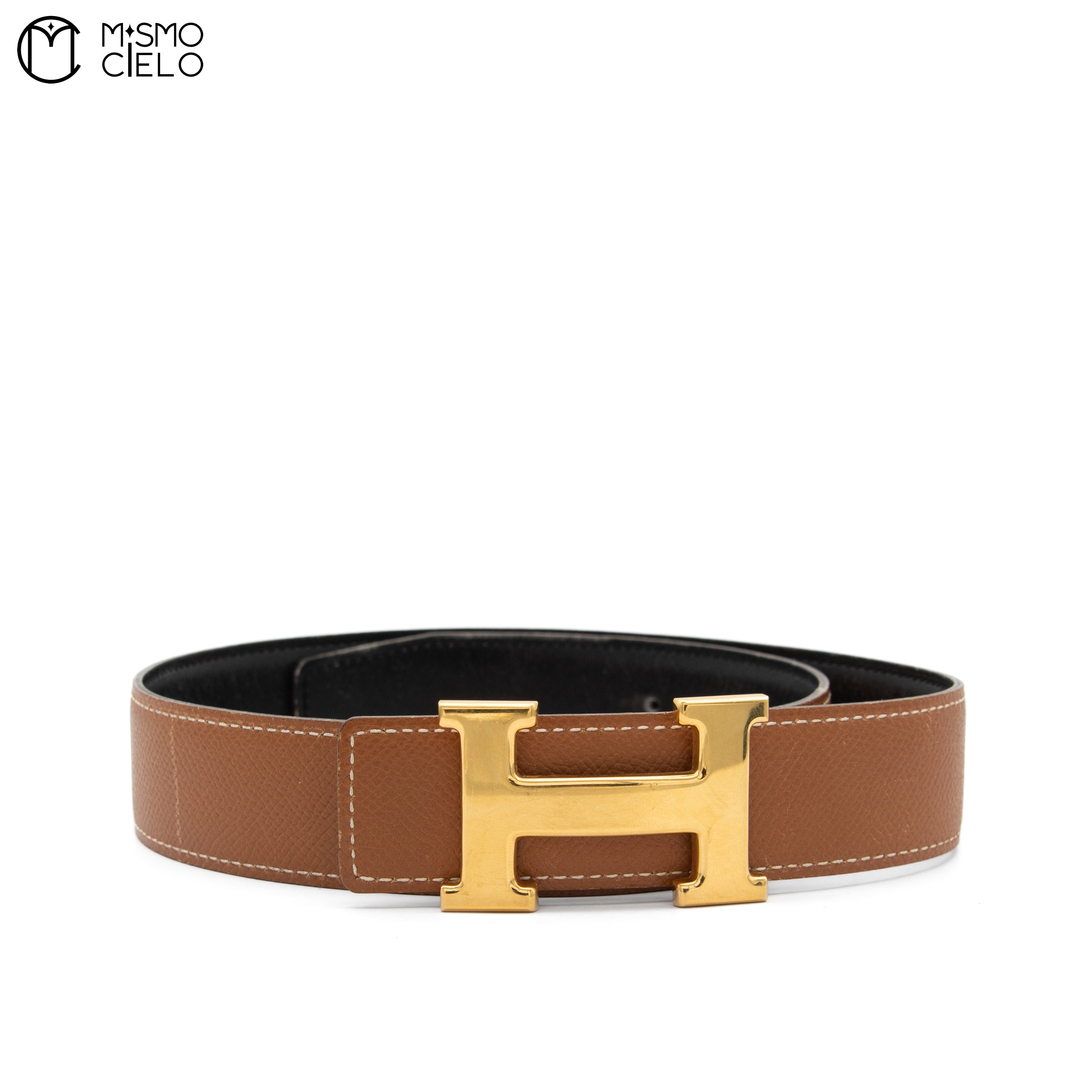 H Belt Leather/Gold A Series Black/ Brown