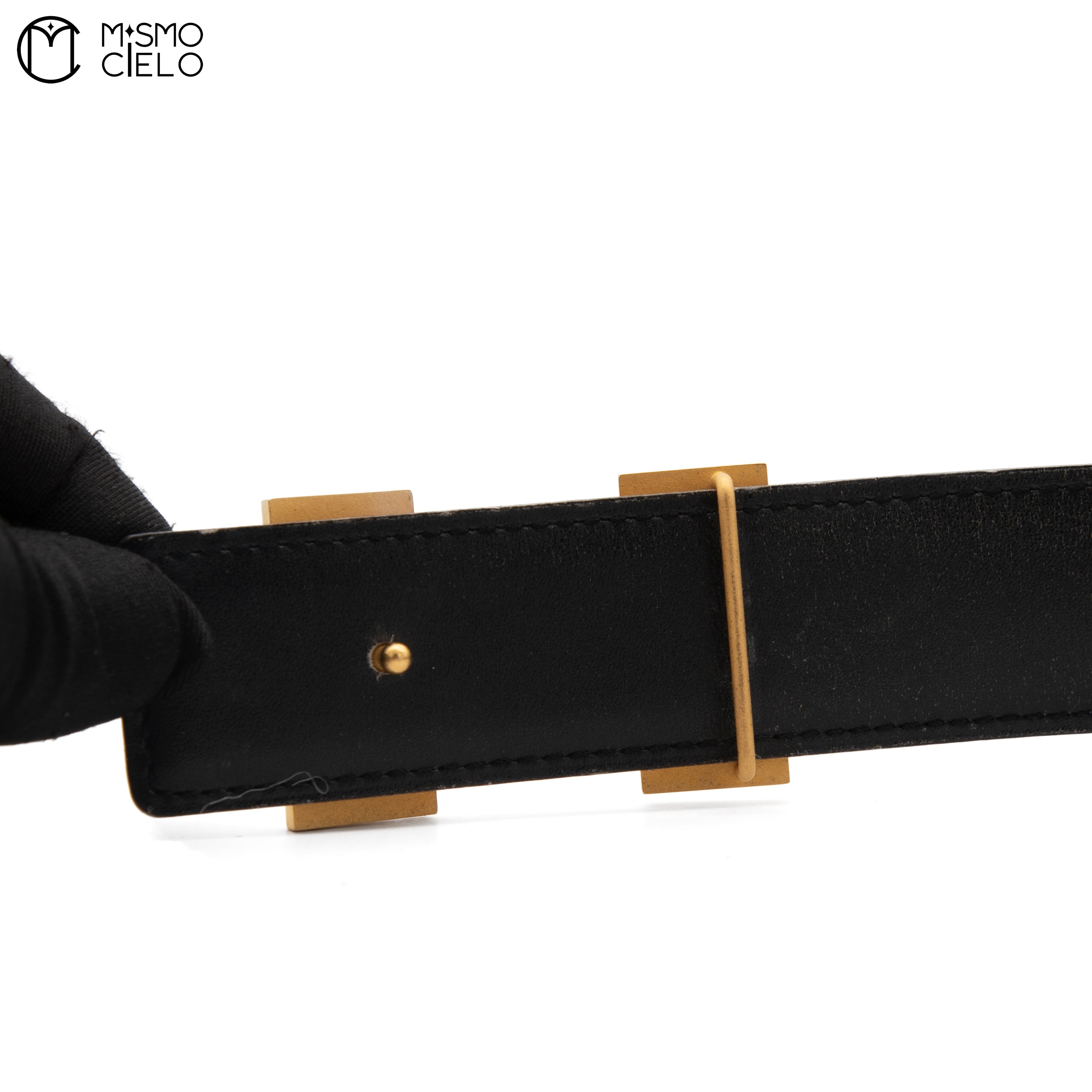 H Belt Leather/Gold A Series Black/ Brown