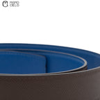 Constance H Brushed Gold Plated Buckle Reversible Belt Brown/Bleu 99cm*