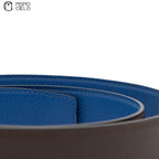 Constance H Brushed Gold Plated Buckle Reversible Belt Brown/Bleu 99cm*