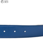 Constance H Brushed Gold Plated Buckle Reversible Belt Brown/Bleu 99cm*