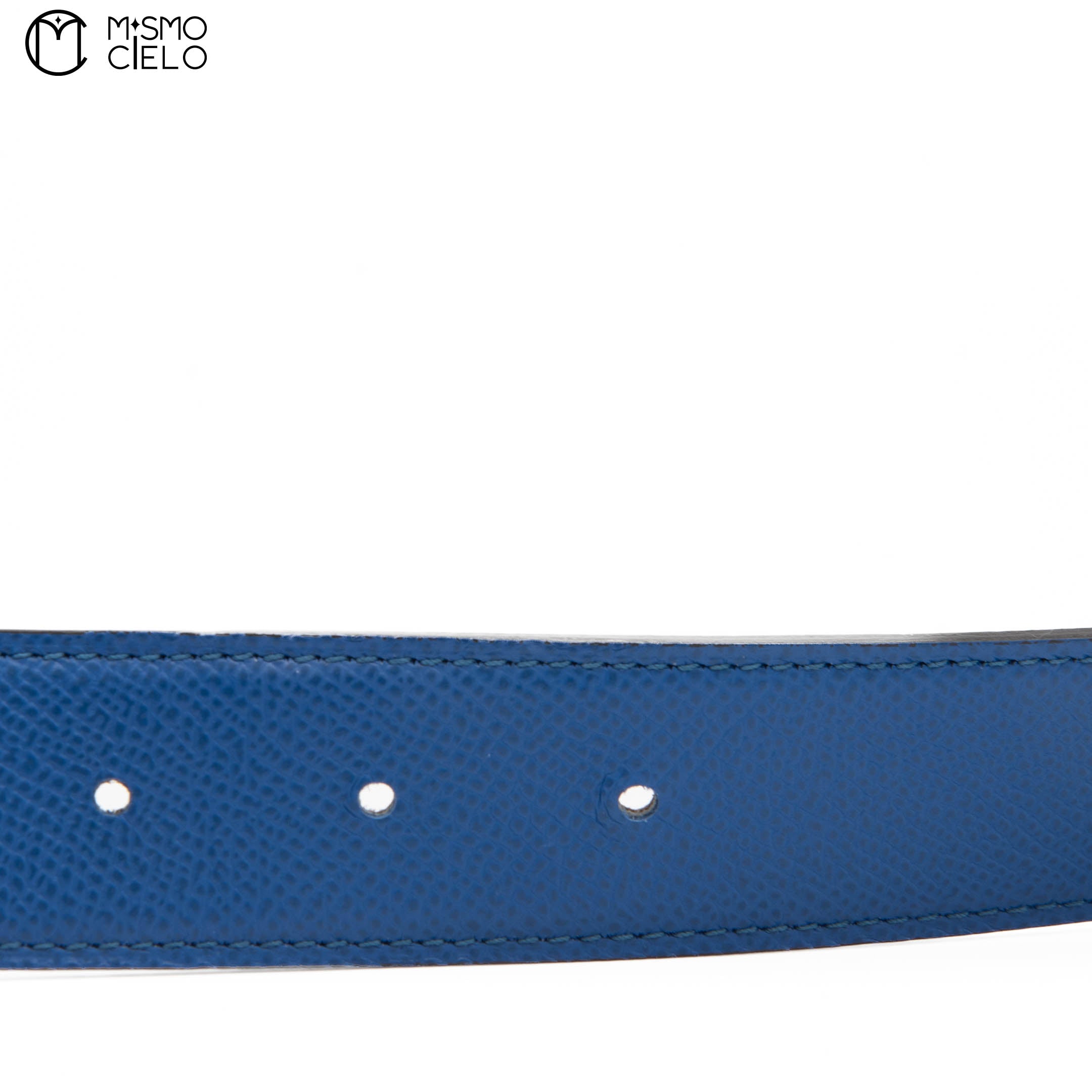 Constance H Brushed Gold Plated Buckle Reversible Belt Brown/Bleu 99cm*