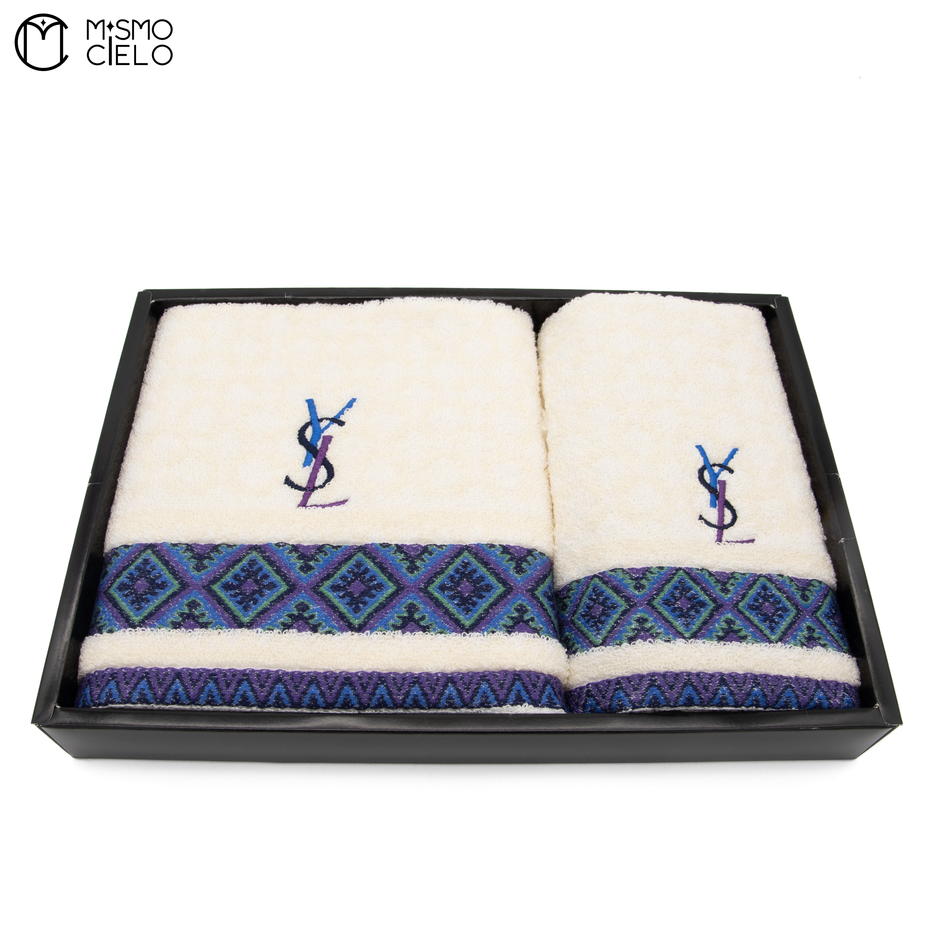 Towel Set, Unused Blue White