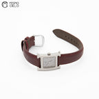 H Watch Pink Pearl Shell Dial Leather Belt Watch