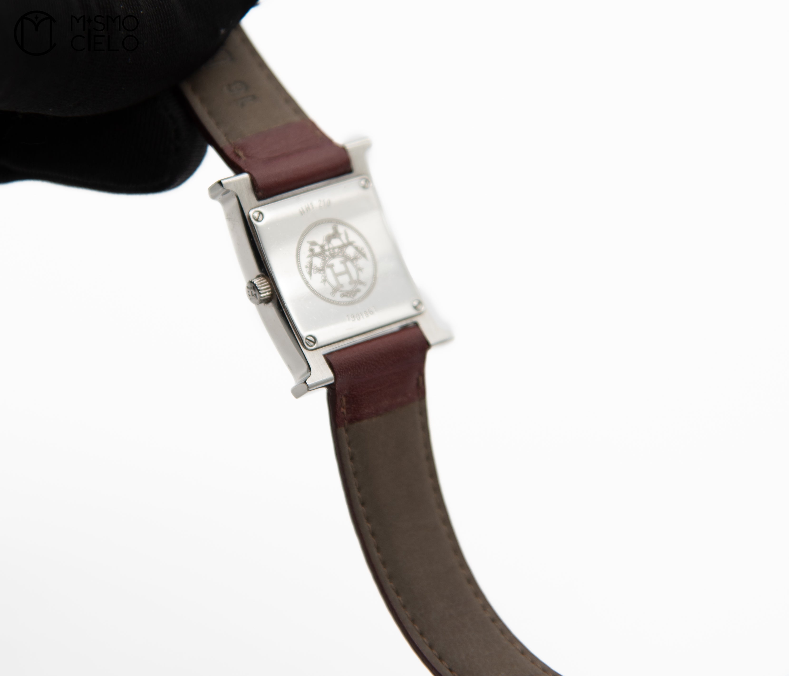 H Watch Pink Pearl Shell Dial Leather Belt Watch