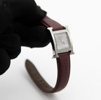 H Watch Pink Pearl Shell Dial Leather Belt Watch