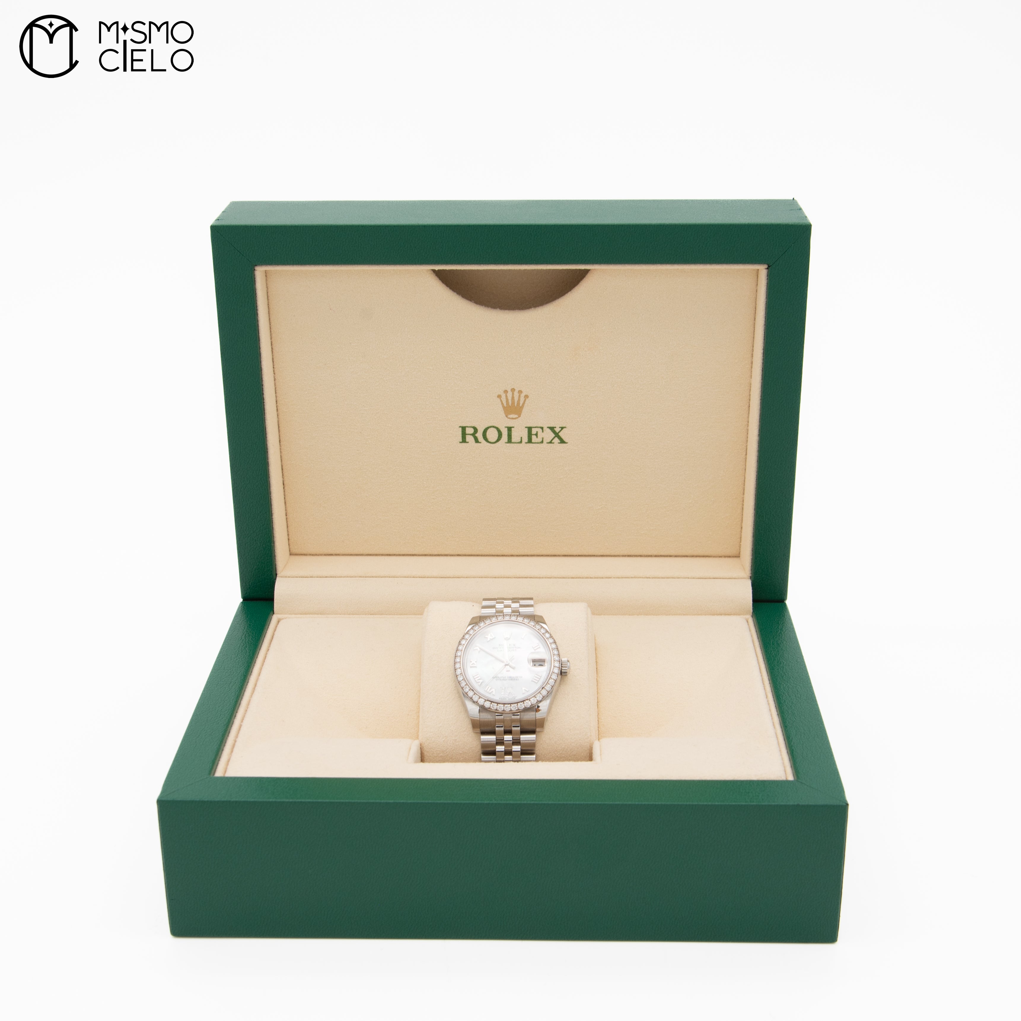 ROLEX 178384 Date Just Roman Numerals with Jubilee Bracelet and Diamonds