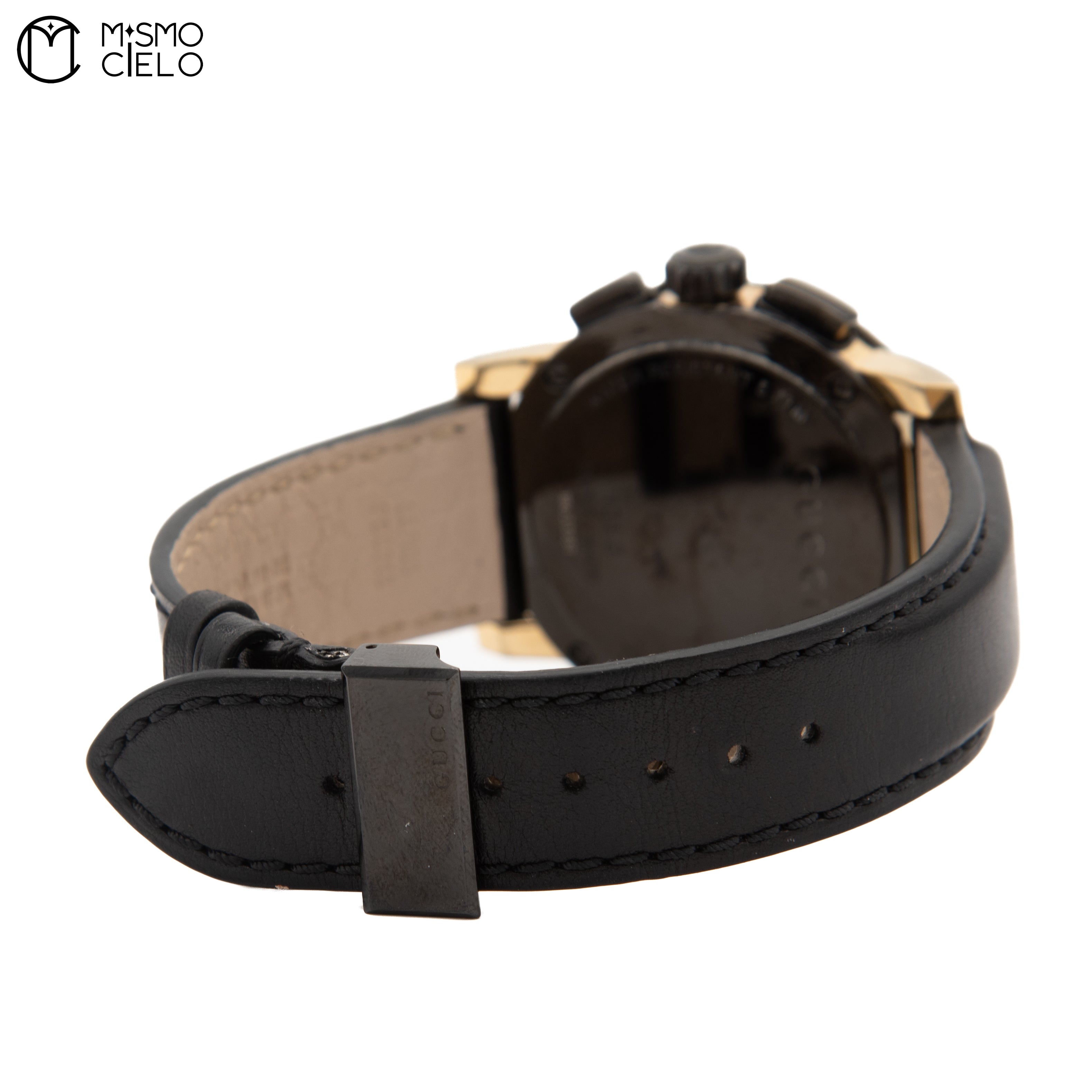GUCCI  G- Chrono QZ Black & Gold Belt Watch