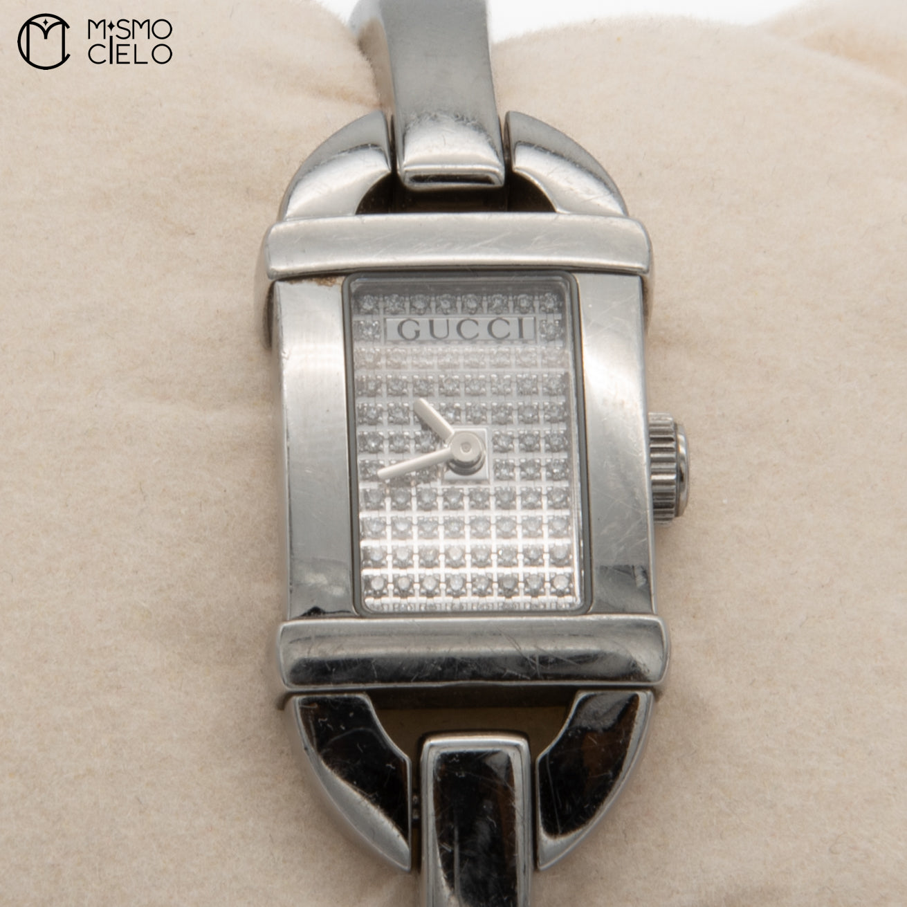 Silver 6800L Qz Diamond Face Watch