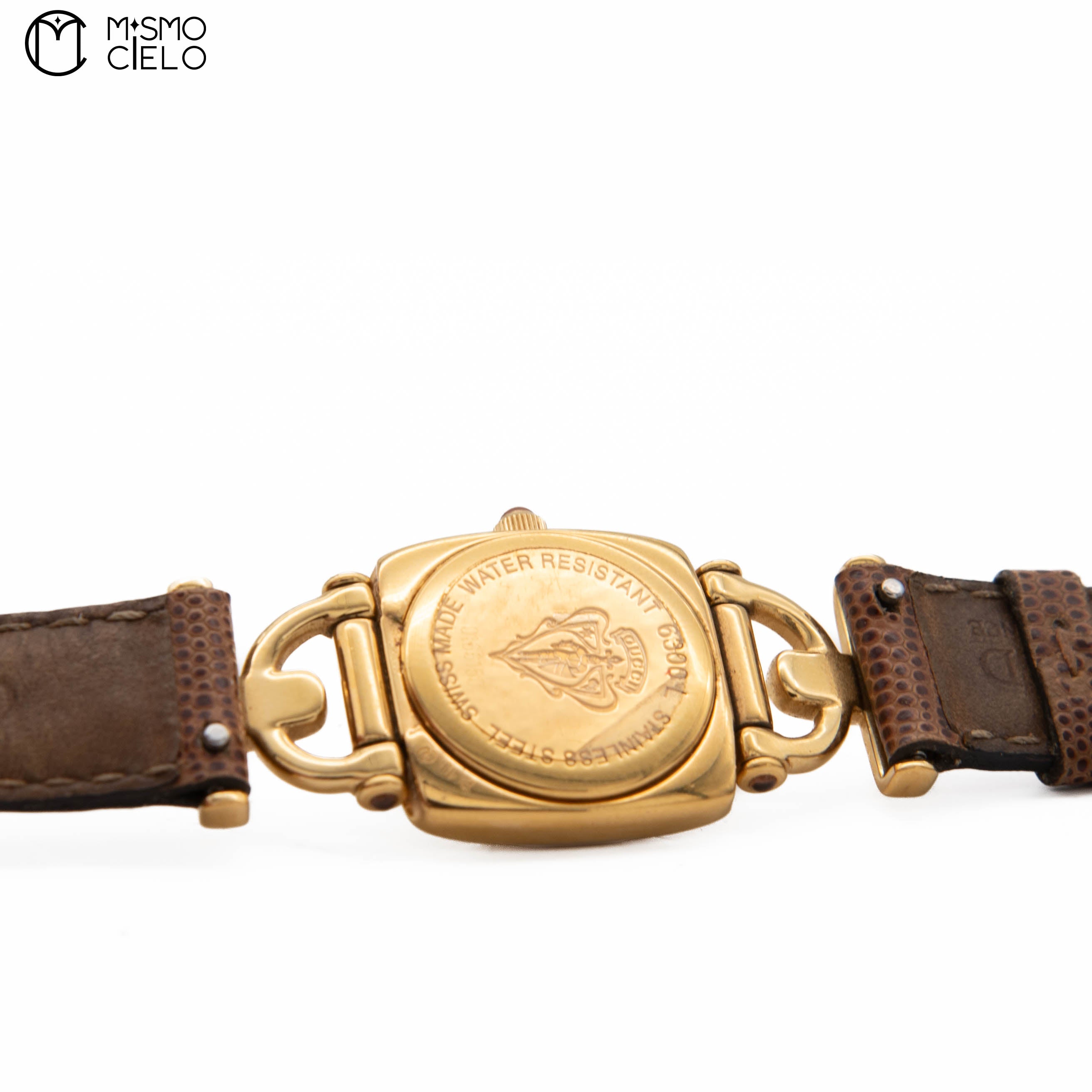 GUCCI 6300L Horsebit Gold Dial Watch *