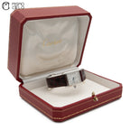 Silver Tank with Leather Strap Watch