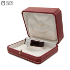 Silver Tank with Leather Strap Watch