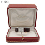 Silver Tank with Leather Strap Watch