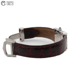 Silver Tank with Leather Strap Watch