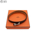 HERMES Silver H Constance leather Belt D Engraved 85 cm*
