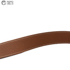 HERMES Silver Constance H Belt Black and Brown K Engraved 115 cm *