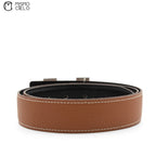 HERMES Silver Constance H Belt  Brown and Black 95