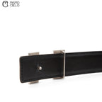 HERMES Silver Constance H Belt  Brown and Black 95