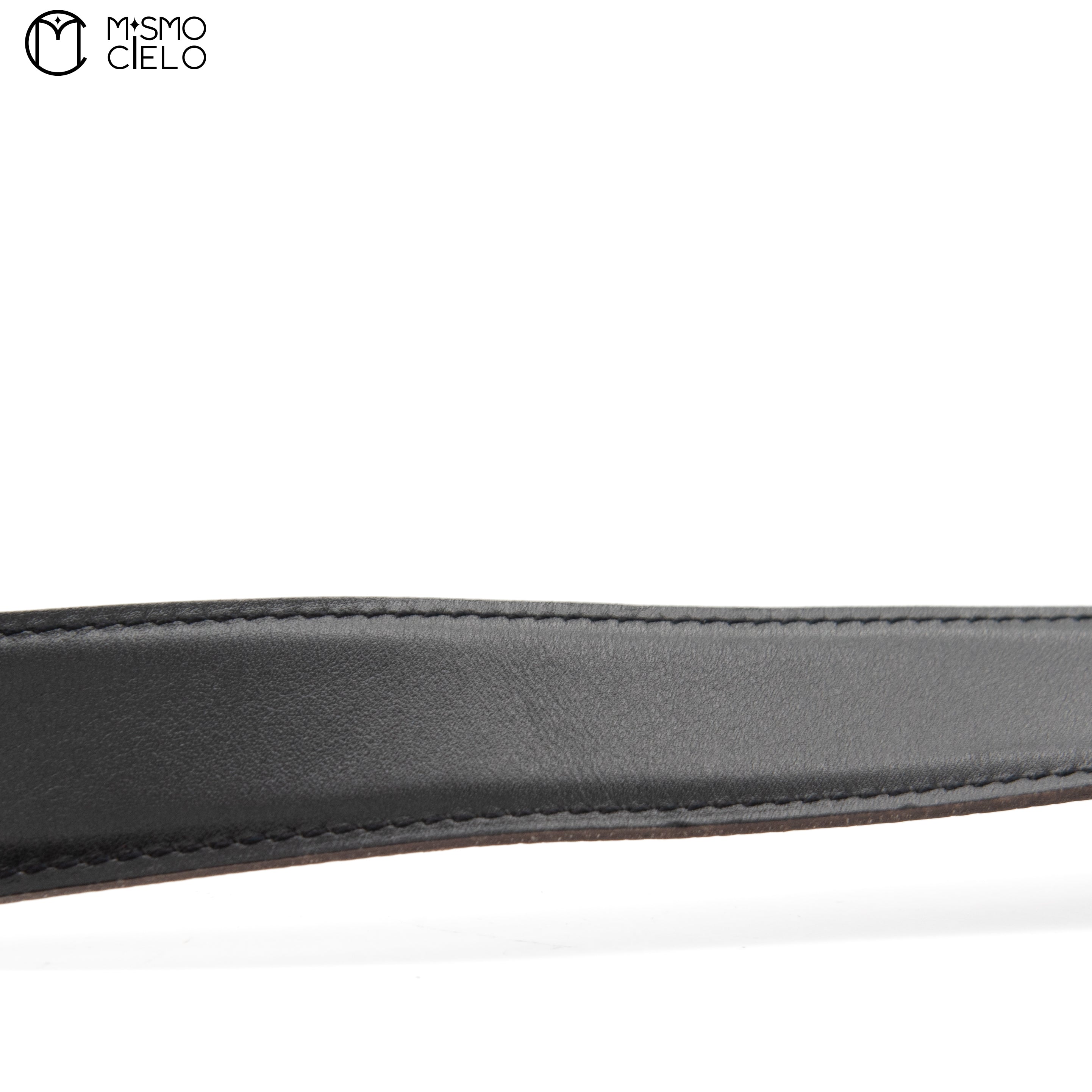 HERMES Silver Constance H Belt  Brown and Black 95