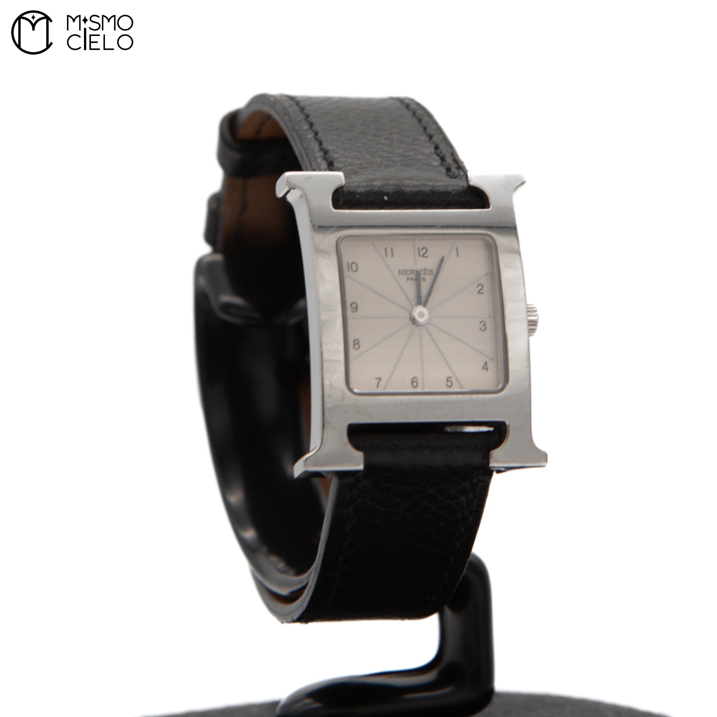 Watch White Face Black Band