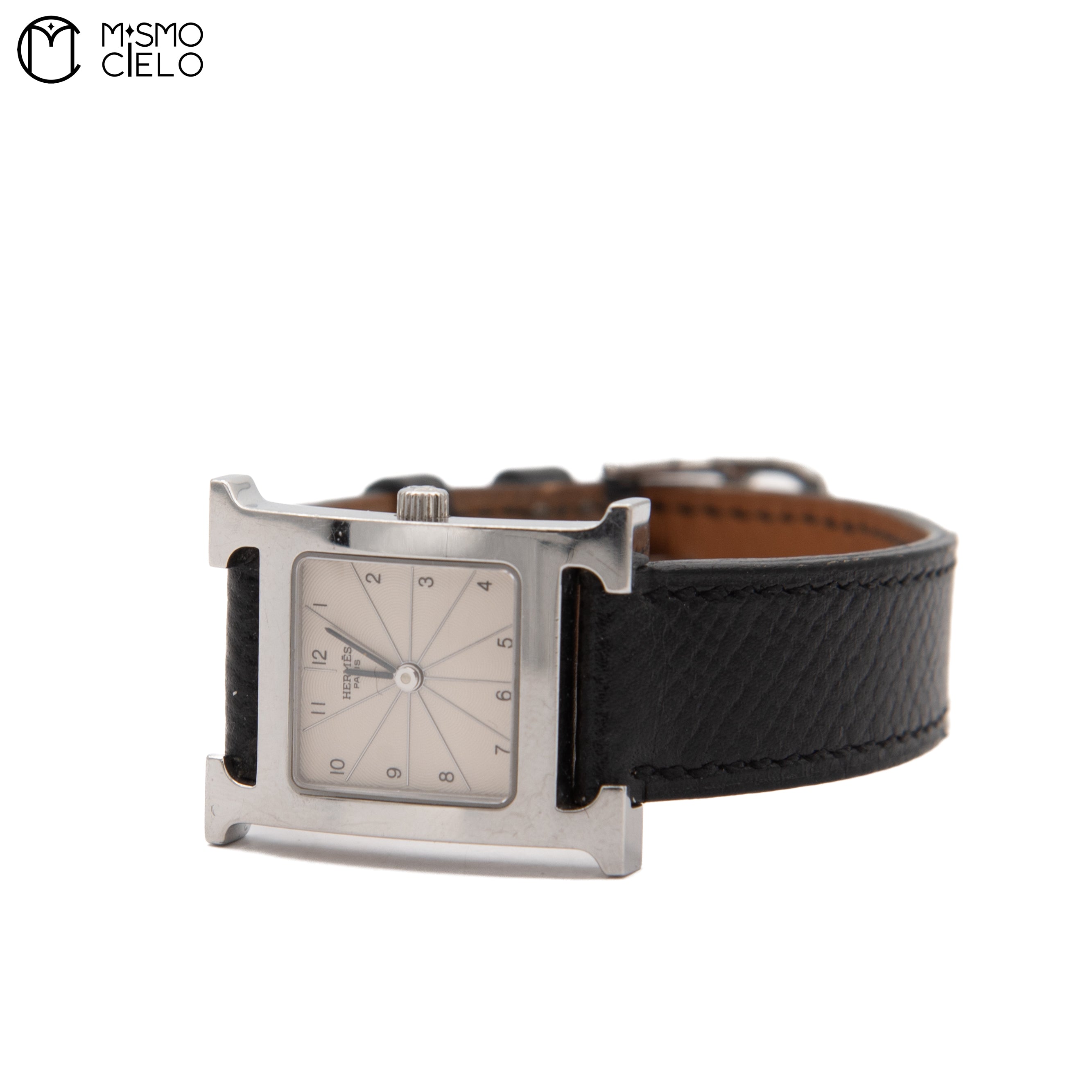 Watch White Face Black Band