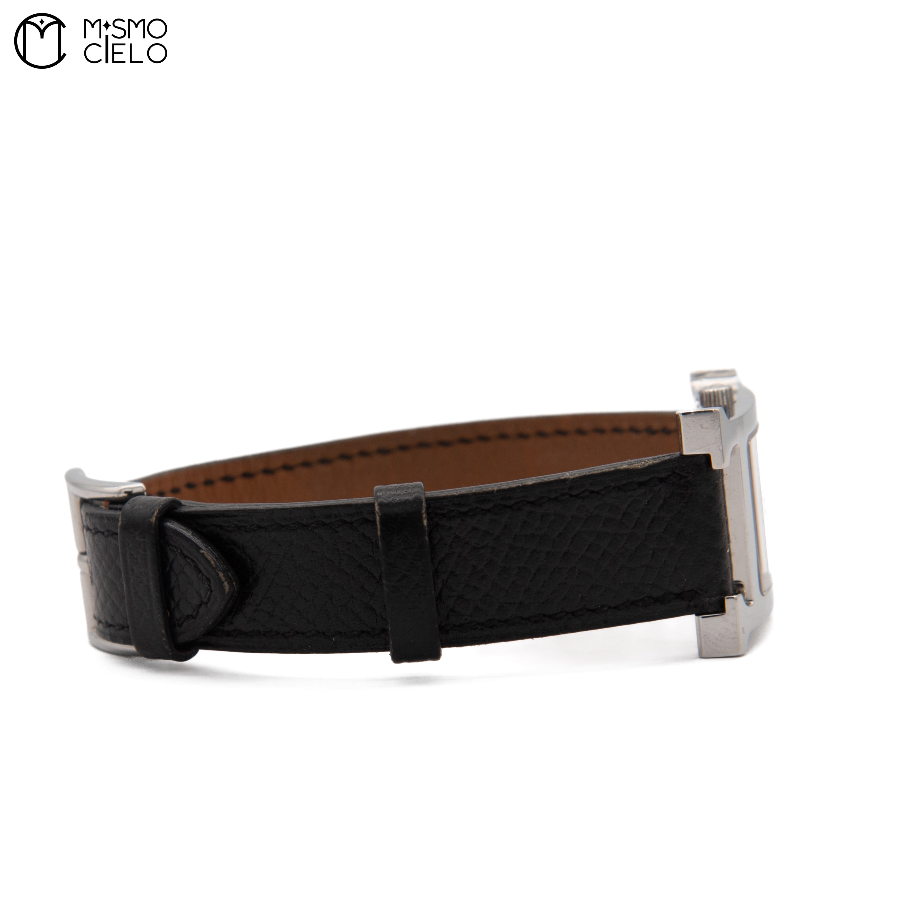 Watch White Face Black Band