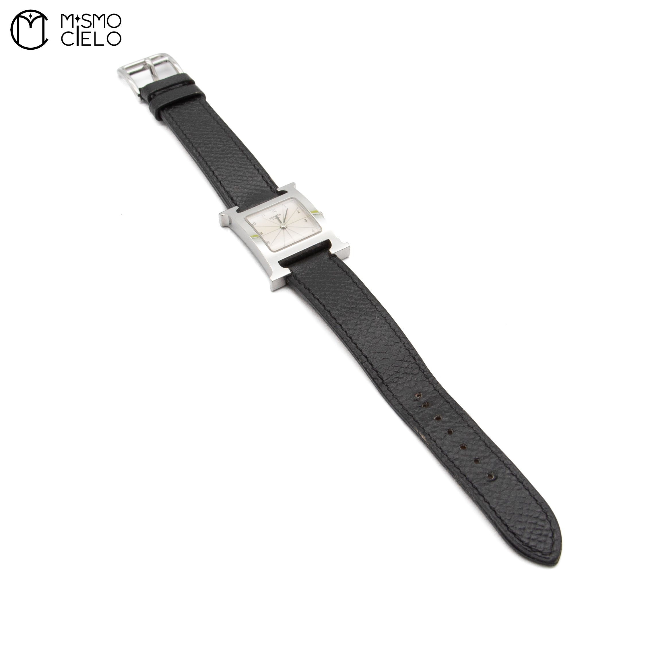 Watch White Face Black Band