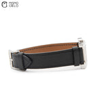 Black Dial Black Leather Belt Watch