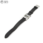 Black Dial Black Leather Belt Watch