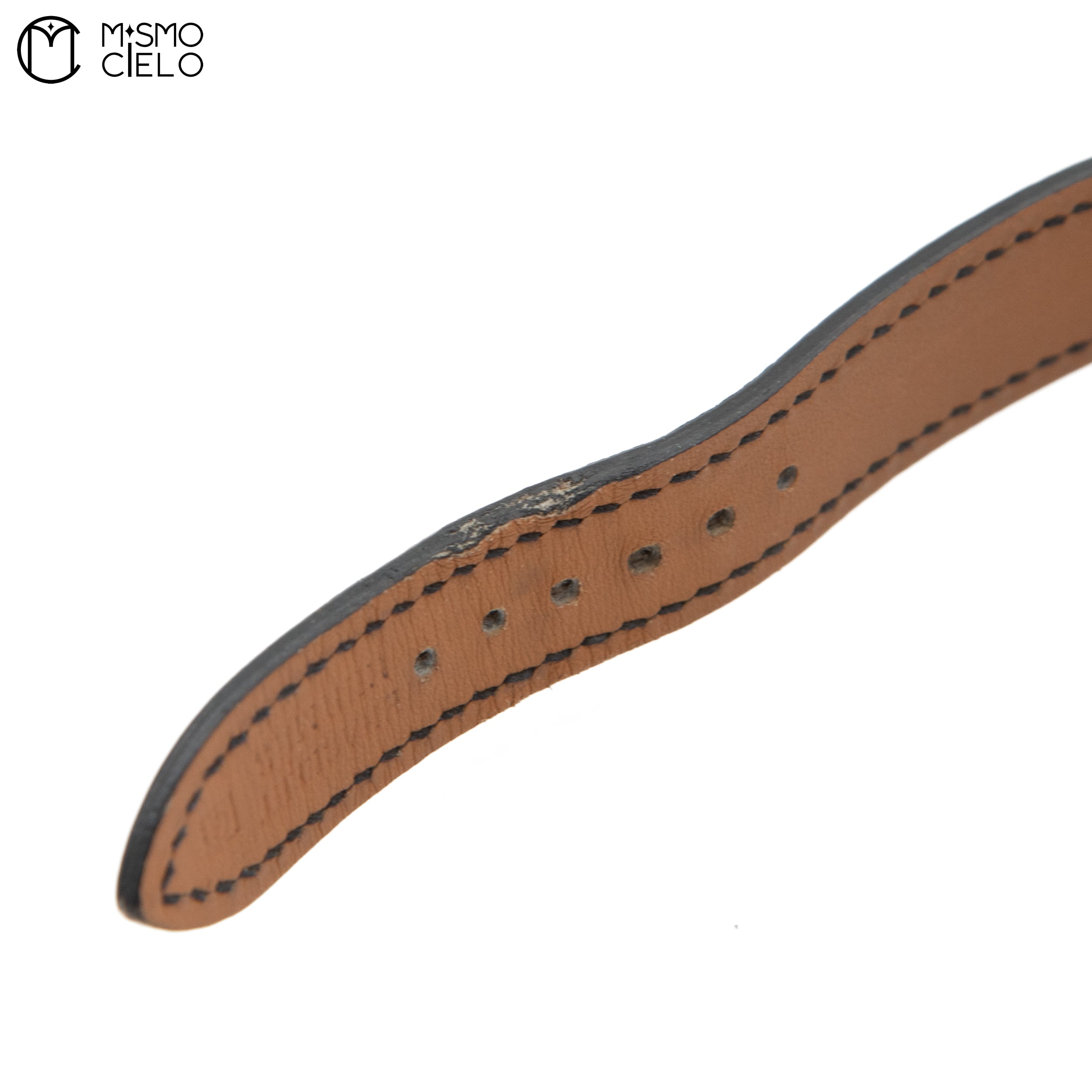 Black Dial Black Leather Belt Watch