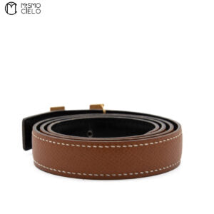 Mini Gold H Constance leather Belt Z Engraved