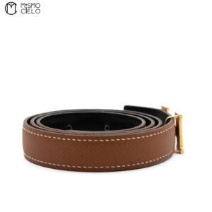 Mini Gold H Constance leather Belt Z Engraved