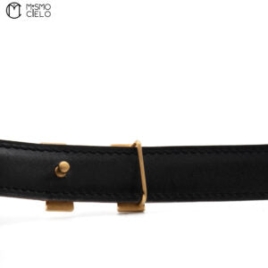 Mini Gold H Constance leather Belt Z Engraved