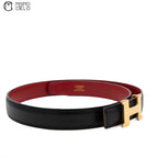 HERMES Gold H Constance leather Belt OW Engraved 80 cm*