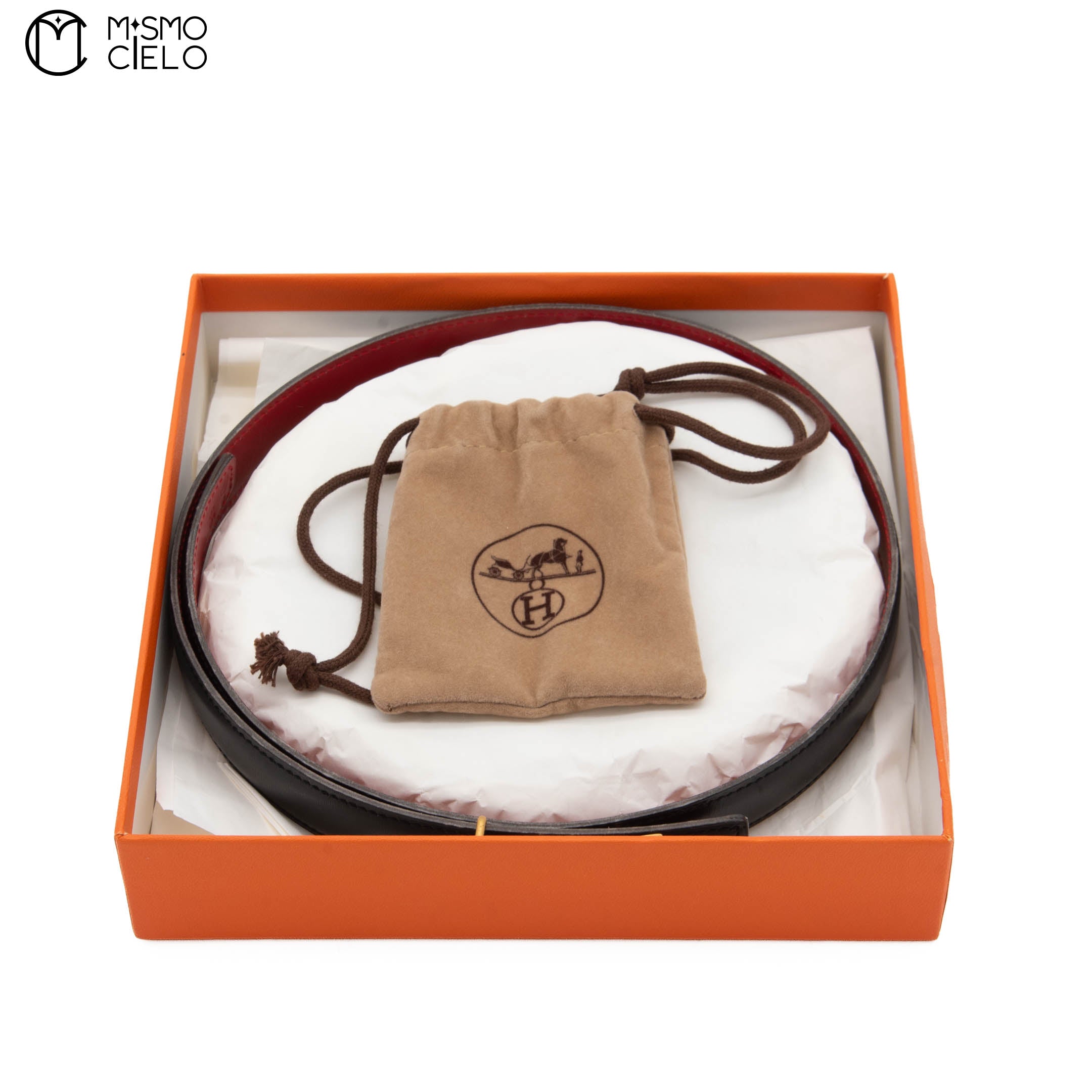 HERMES Gold H Constance leather Belt OW Engraved 80 cm*