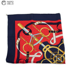 HERMES Blue and Red Scarf 73 cm