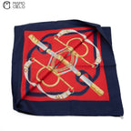 HERMES Blue and Red Scarf 73 cm