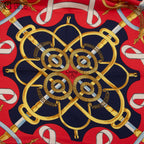 HERMES Blue and Red Scarf 73 cm