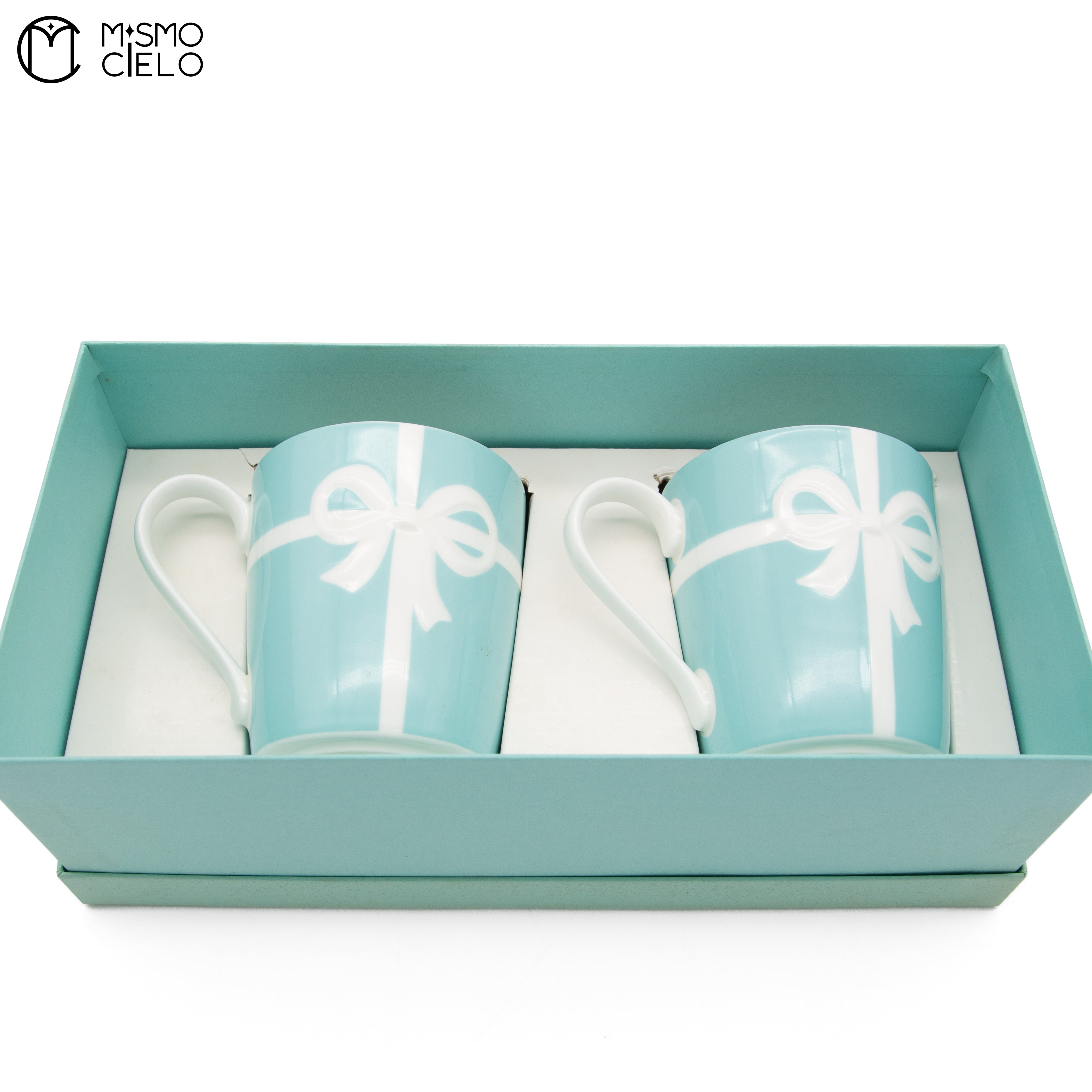Blue Ribbon Mugs, Pair