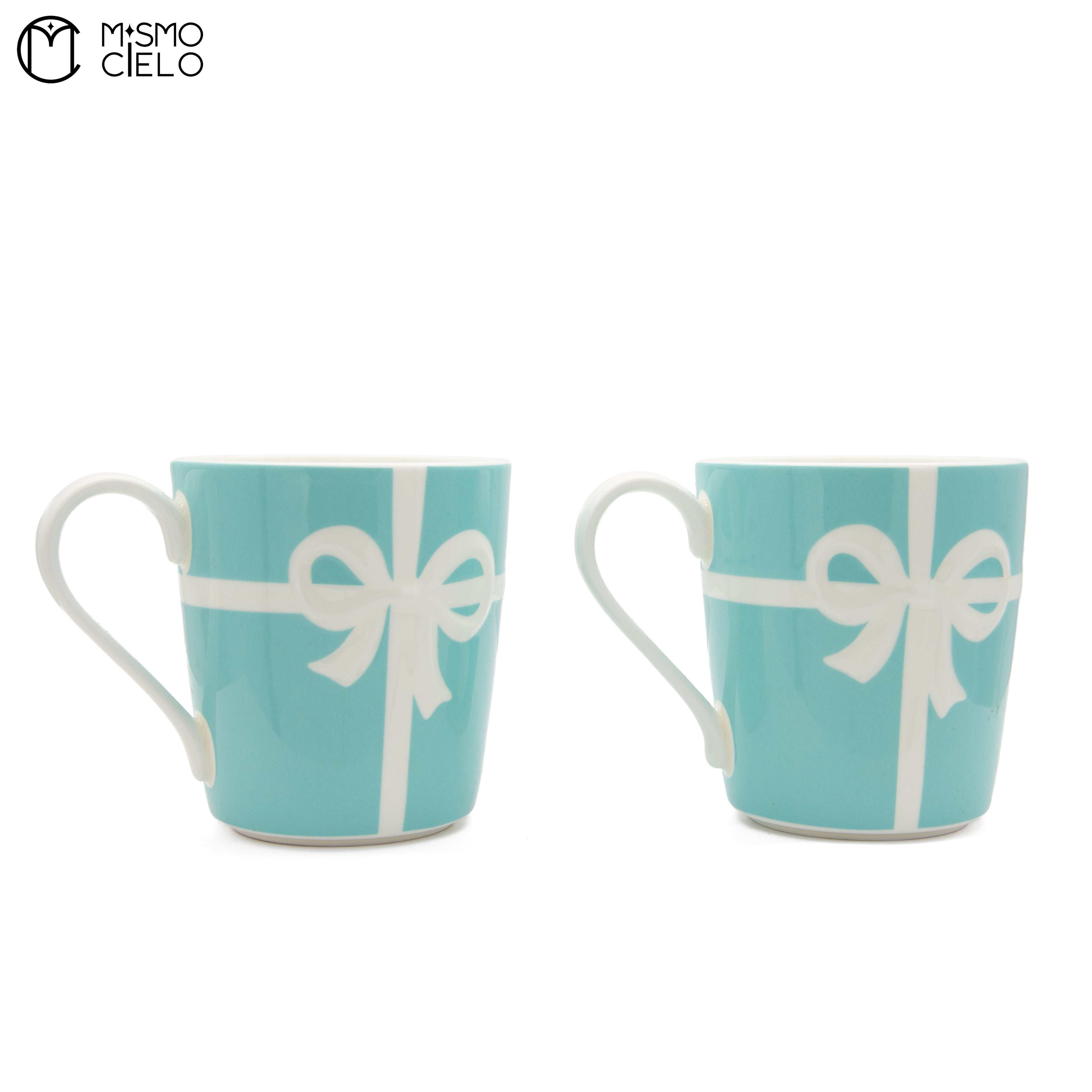 Blue Ribbon Mugs, Pair