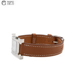 Watch White Face Brown Band Watch